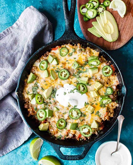 Keto Cheesy Mexican Taco Skillet