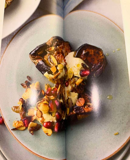 Roasted aubergine with curried yoghurt (Simple pg. 66)