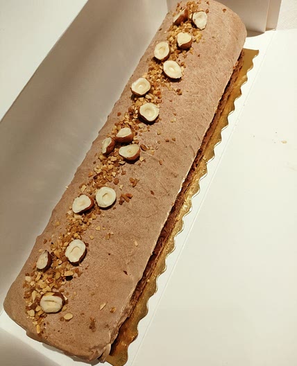 Bûche de Noël chocolat praliné