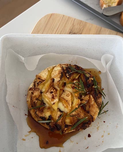 Hot honey baked Brie 