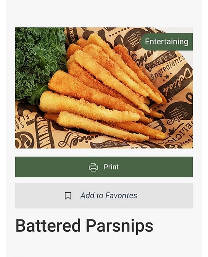 Battered / Crumbed Parsnips
