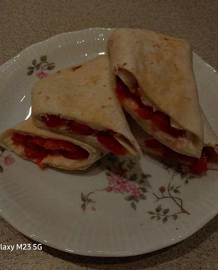 Tomato mozzarella panini wrap