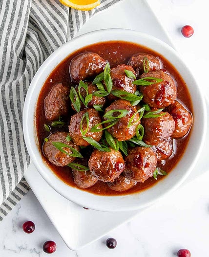 Easy Vegan Cranberry Impossible Meatballs