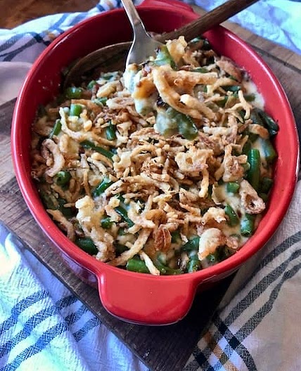 Green Bean Alfredo Casserole with Bacon