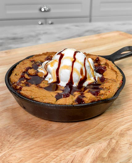 Air Fryer Chocolate Chip Skillet Cookie