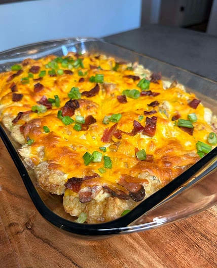 Chicken Bacon Ranch Tater Tot Casserole 