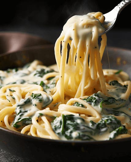 Creamy Garlic Parmesan Pasta with Spinach