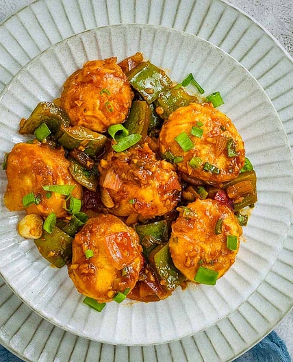 Chilli Eggs / Indo-Chinese Chili Eggs