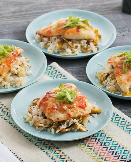 Sweet Chili-Glazed Cod with Delicata Squash & Jasmine Rice
