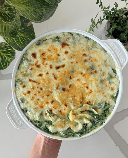 Creamed spinach au gratin