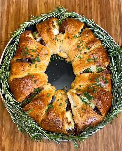 Bacon Brie Crescent Wreath