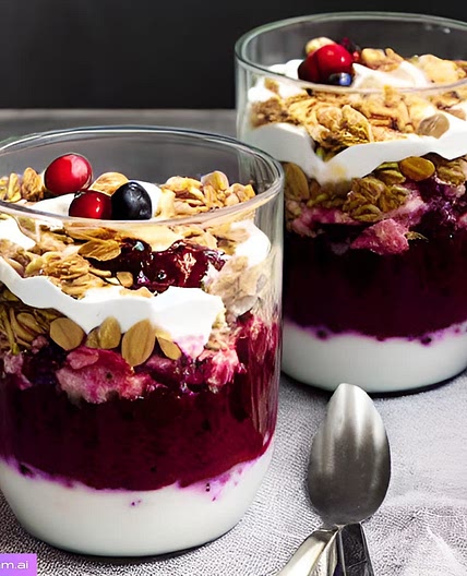 Cranberry breakfast trifle