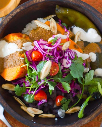 Oaxacan Buddha Bowl with Roasted Sweet Potato