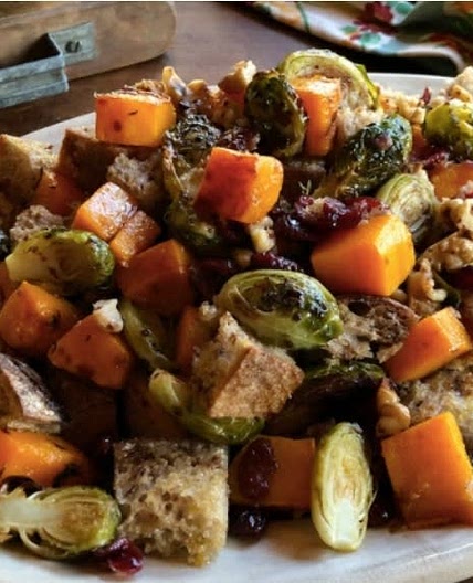 Butternut Squash and Brussels Sprouts Panzanella - Lidia