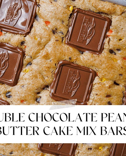 The Ultimate Double Chocolate Peanut Butter Cake Mix Bars