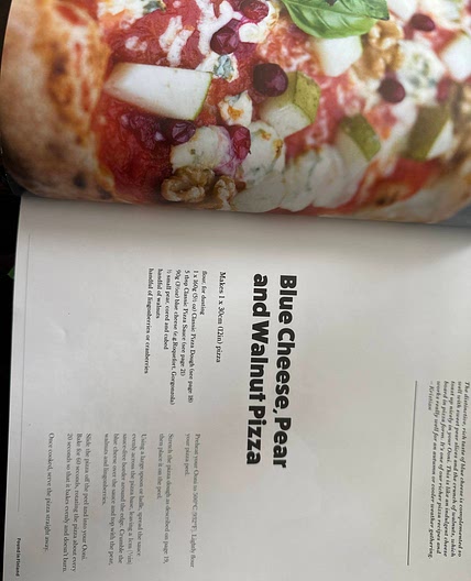 Blue cheese, pear and Walnut Pizza