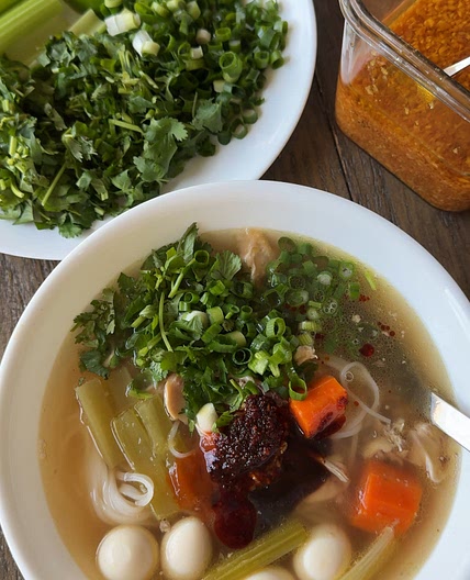 Rotisserie chicken pho 