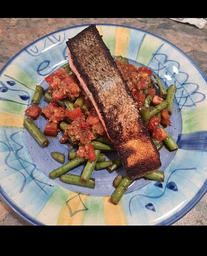 Citrus Salmon with Minty Bean Salad