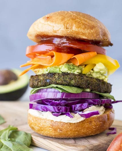 Vegan Rainbow Veggie Burgers