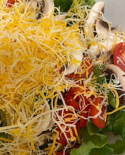 Shredded Cheese Mushroom salad 