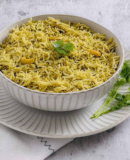 Cilantro Rice / Dhaniya Pulao - Instant Pot