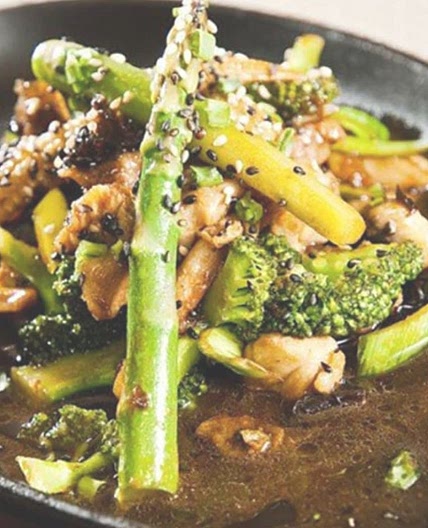 Chicken, Broccoli, and Asparagus Stir Fry