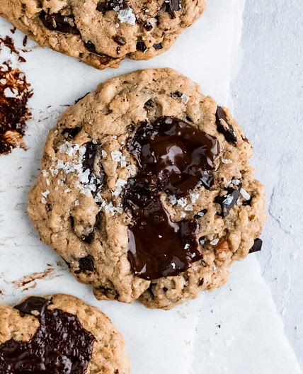 Tahini Oatmeal Chocolate Chunk Cookies