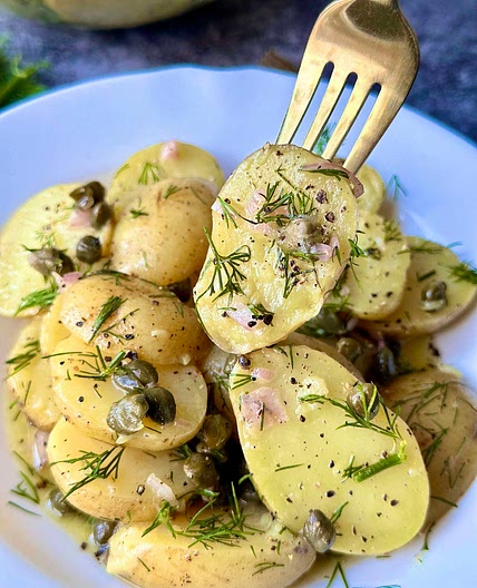 Warm Caper Potato Dill Salad