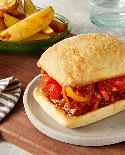 Italian Sausage & Pepper Sandwiches with Roasted Prince of Orange Potatoes