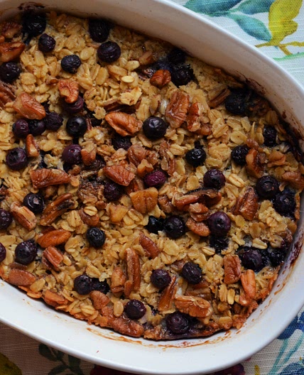 Blueberry Pecan Baked Oatmeal