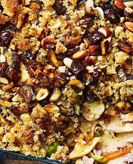 Turkey and chestnut crumble