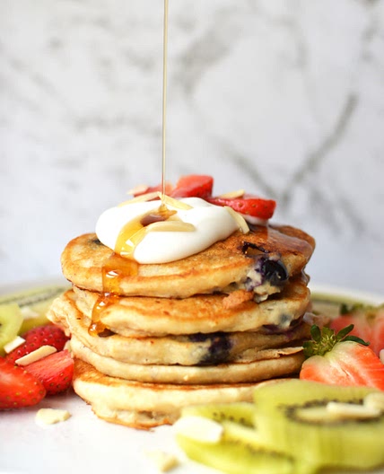 Pancakes with Coconut Yogurt and Berries