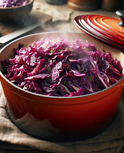 Braised Red Cabbage with Apple