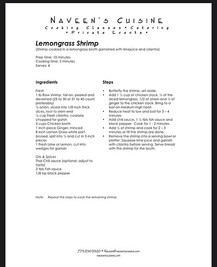 Lemongrass shrimp