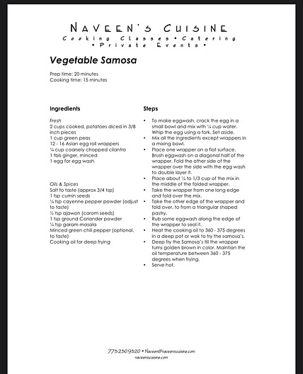 Vegetable samosa 