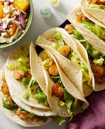 Jerk Shrimp Tacos with Cabbage & Orange Slaw