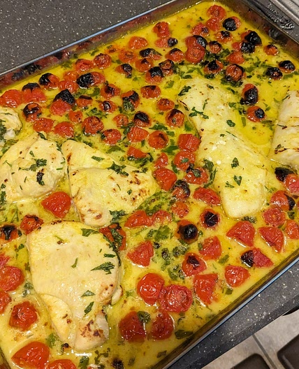 Coconut Fish and Tomato Bake