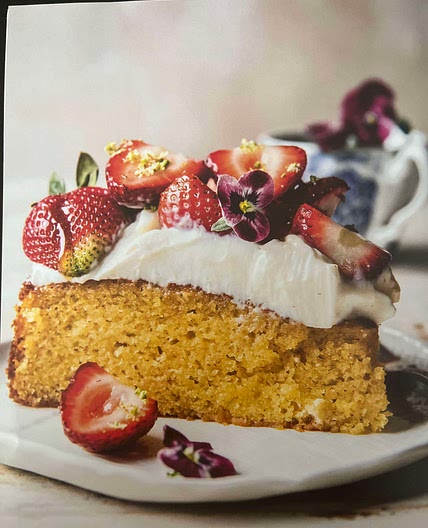 Almond Cake with Rosemary lemon sugar