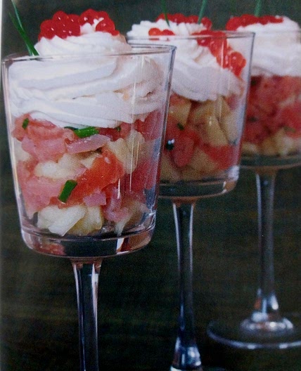 Verrines de saumon pommes/poires