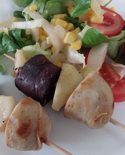 Duo de boudins en brochettes