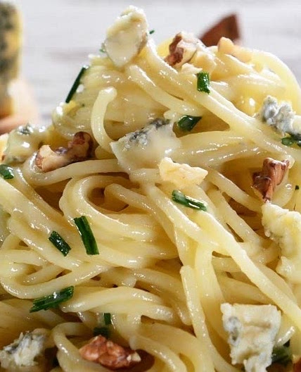 Pâtes au Gorgonzola, Poires et Noix