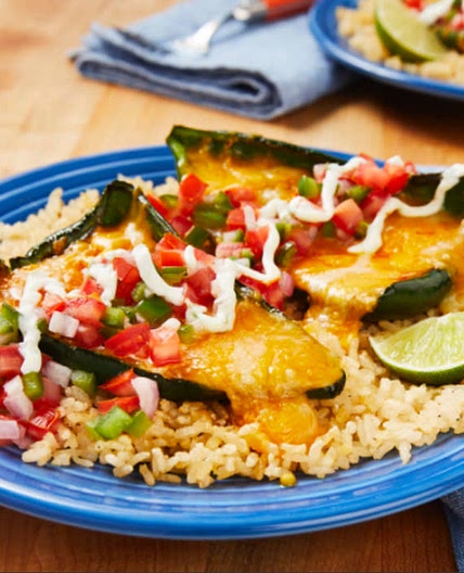 Cheesy stuffed Poblanos