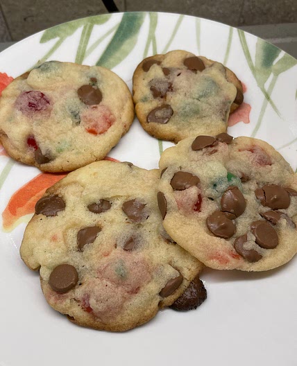 Cherry Chocolate Chip Holiday Cookies 