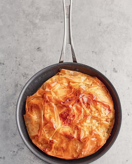 Salmon and prawn one-pan pie