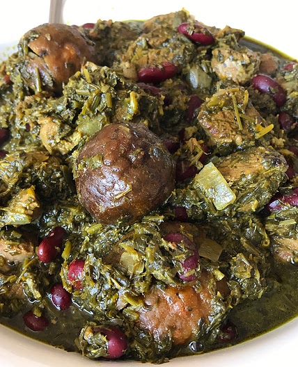 Lamb, Fenugreek, Herb, Dried Lime Stew with Kidney Beans (Khores