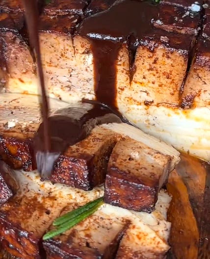 Sticky Red Wined Glazed Tofu Fillet