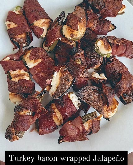 Turkey Bacon Wrapped Jalapeño Poppers