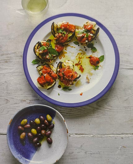 Halloumi Bruschetta with Griddled Tomato Salsa