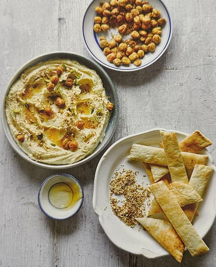 Light Hummus and Crisp Roasted Chickpeas