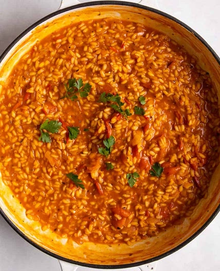 One Pot Creamy Tomato Risotto